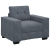 Sofa Fotel Ciemnoszary 59 cm Aksamit