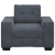 Sofa Fotel Ciemnoszary 59 cm Aksamit