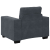 Sofa Fotel Ciemnoszary 59 cm Aksamit