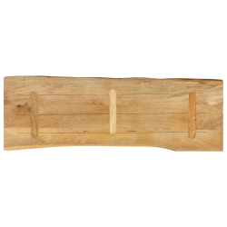 Blat stołu, 110x40x2,5 cm, naturalna krawędź, lite drewno mango