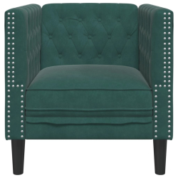 Fotel Chesterfield, ciemnozielony, tapicerowany aksamitem
