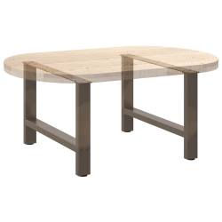 Nogi do stolika kawowego, naturalna stal, 2 szt., 70x(42-43) cm