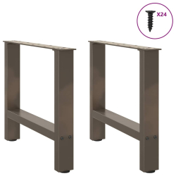 Nogi do stolika kawowego, naturalna stal, 2 szt., 60x(42-43) cm