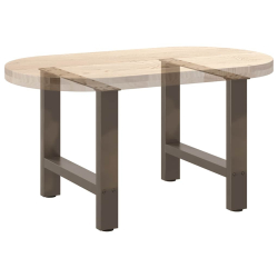 Nogi do stolika kawowego, naturalna stal, 2 szt., 60x(42-43) cm