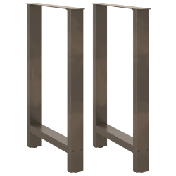 Nogi do stolika kawowego, naturalna stal, 2 szt., 60x(90-91) cm