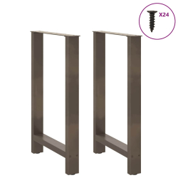 Nogi do stolika kawowego, naturalna stal, 2 szt., 60x(90-91) cm
