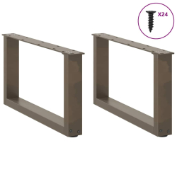 Nogi do stolika kawowego, 2 szt., naturalna stal, 60x(30-31) cm
