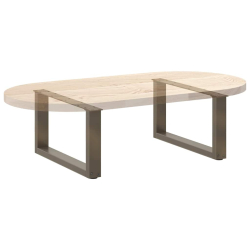 Nogi do stolika kawowego, 2 szt., naturalna stal, 60x(30-31) cm