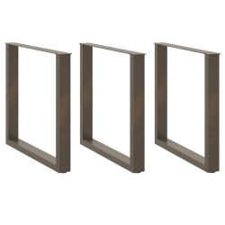 Nogi do stolika kawowego, 3 szt., naturalna stal, 90x(72-73) cm