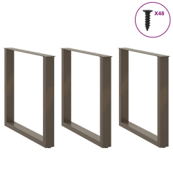 Nogi do stolika kawowego, 3 szt., naturalna stal, 90x(72-73) cm