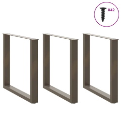 Nogi do stolika kawowego, 3 szt., naturalna stal, 80x(72-73) cm