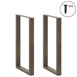 Nogi do stolika kawowego 2 szt. naturalna stal 60x(100-101) cm
