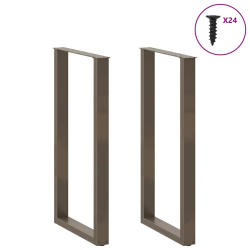 Nogi do stolika kawowego 2 szt. naturalna stal 60x(100-111) cm