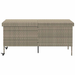 Skrzynia ogrodowa z kółkami, szara, 160x55x75 cm, polirattan