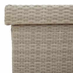 Skrzynia ogrodowa z kółkami, szara, 160x55x75 cm, polirattan