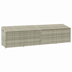 Skrzynia ogrodowa jasnoszara 220x50x58 cm polirattan