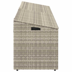 Skrzynia ogrodowa jasnoszara 220x50x58 cm polirattan