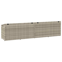 Skrzynia ogrodowa jasnoszara 220x50x58 cm polirattan