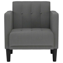 Sofa Fotel z Podłokietnikami Ciemnoszary 53 cm Tkanina