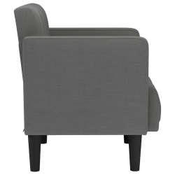 Sofa Fotel z Podłokietnikami Ciemnoszary 53 cm Tkanina