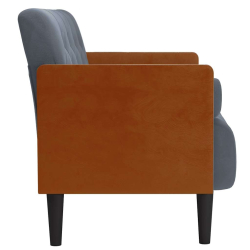 Sofa dwuosobowa z poduszkami wałkowymi Ciemnoszara 110 cm