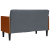 Sofa dwuosobowa z poduszkami wałkowymi Ciemnoszara 110 cm