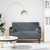 Sofa dwuosobowa z poduszkami wałkowymi Ciemnoszara 110 cm