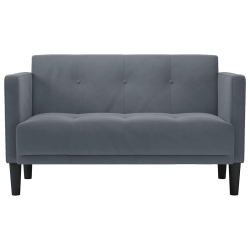 Sofa dwuosobowa Ciemnoszara 111 cm Aksamit