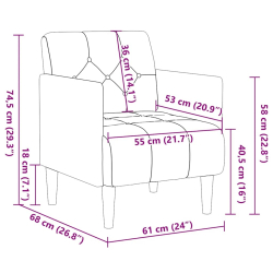 Sofa Fotel z Podłokietnikami 55 cm Len