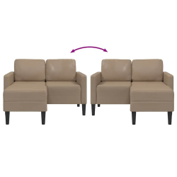 Sofa 2-osobowa z szezlongiem w kształcie litery L Cappuccino