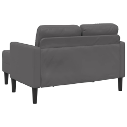 Sofa 2-osobowa z szezlongiem w kształcie litery L Szara 125 cm