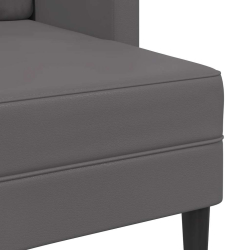 Sofa 2-osobowa z szezlongiem w kształcie litery L Szara 125 cm