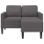 Sofa 2-osobowa z szezlongiem w kształcie litery L Szara 125 cm