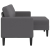 Sofa 2-osobowa z szezlongiem w kształcie litery L Szara 125 cm