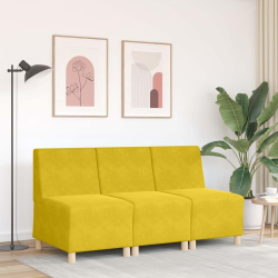 Sofa Fotel Żółty 55 cm Aksamit