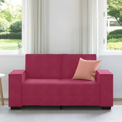 Sofa 2-osobowa, winna czerwień, 120 cm, tapicerowana aksamitem