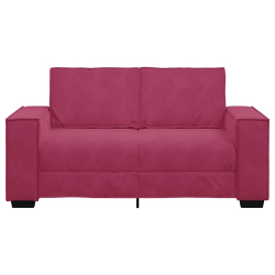 Sofa 2-osobowa, winna czerwień, 120 cm, tapicerowana aksamitem