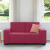 Sofa 2-osobowa, winna czerwień, 120 cm, tapicerowana aksamitem