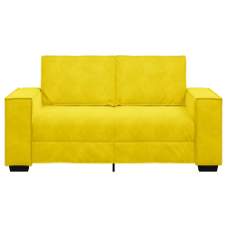 Sofa 2-osobowa, żółta, 120 cm, tapicerowana aksamitem