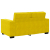 Sofa 2-osobowa, żółta, 120 cm, tapicerowana aksamitem