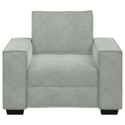 Sofa Fotel Jasnoszary 59 cm Aksamit