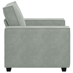 Sofa Fotel Jasnoszary 59 cm Aksamit