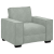 Sofa Fotel Jasnoszary 59 cm Aksamit