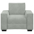 Sofa Fotel Jasnoszary 59 cm Aksamit