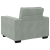 Sofa Fotel Jasnoszary 59 cm Aksamit