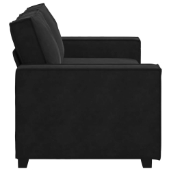Sofa 2-osobowa, czarna, 140 cm, tapicerowana aksamitem