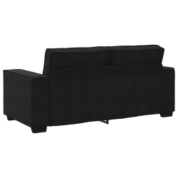 Sofa 2-osobowa, czarna, 140 cm, tapicerowana aksamitem