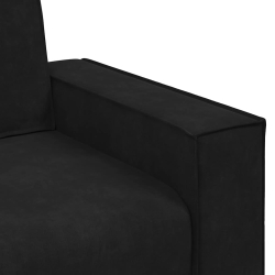 Sofa 2-osobowa, czarna, 140 cm, tapicerowana aksamitem