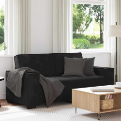 Sofa 2-osobowa, czarna, 140 cm, tapicerowana aksamitem