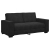 Sofa 2-osobowa, czarna, 140 cm, tapicerowana aksamitem